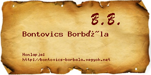 Bontovics Borbála névjegykártya